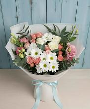 Букет цветов из:  Розы, Лизиантусы и Хризантемы в Гришенки