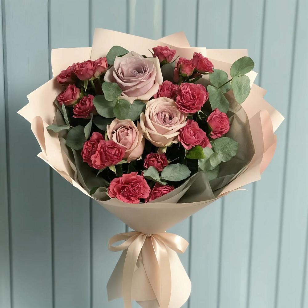 Букет цветов из: Гвоздики и Розы в Гришенки