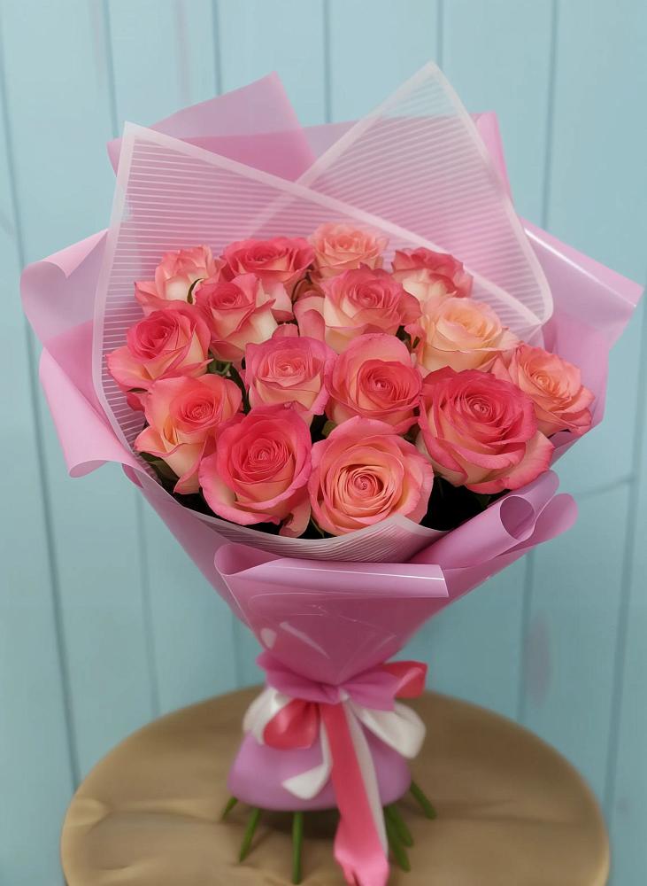 Букет 15 Розовых роз Равель в Гришенки