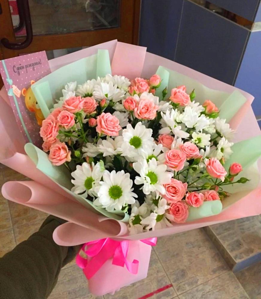 Букет цветов из: Розы и Хризантемы в Гришенки