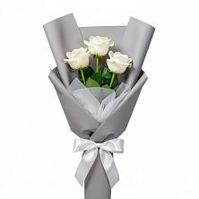 Букет 3 белые розы в Гришенки