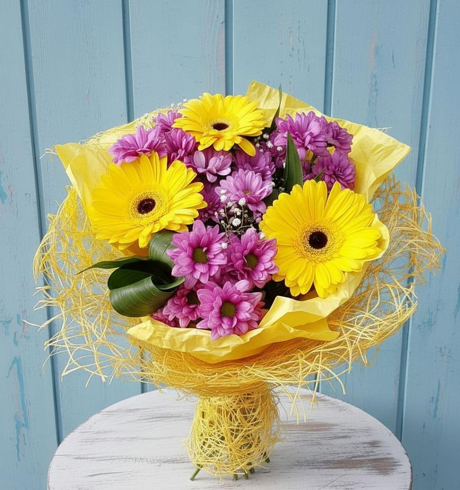 Букет цветов из: Хризантемы и Герберы в Гришенки