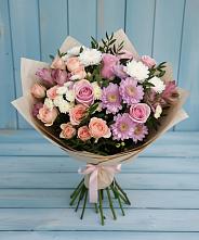 Букет цветов из:  Хризантемы, Розы и Альстромерии #REPLACE_PRED# Гришенки