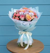 Букет цветов из:  Хризантемы и Розы в Гришенки