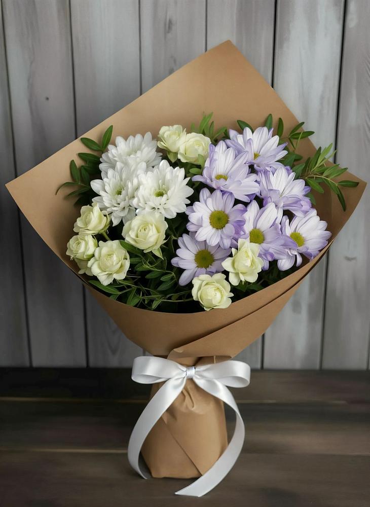 Букет цветов из: Хризантемы и Розы в Гришенки